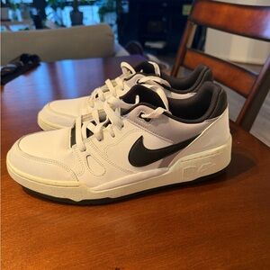 Nike White and Black Full Force Low Sneaker